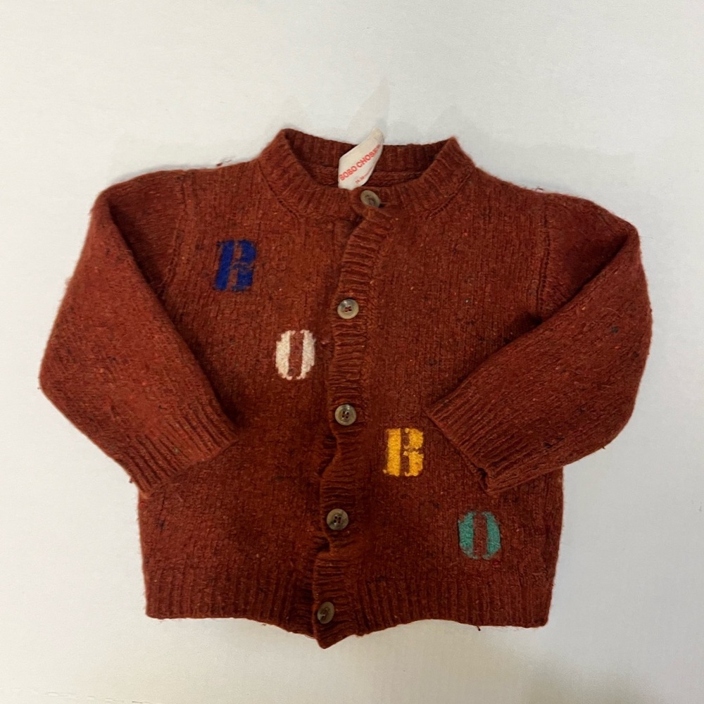 Bobo Choses Baby Brown Logo Cardi Sz 24-36mths